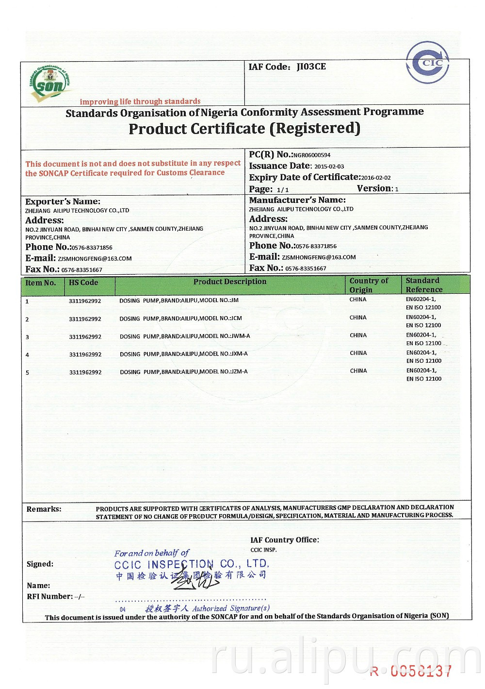 Chemical Metering Pump